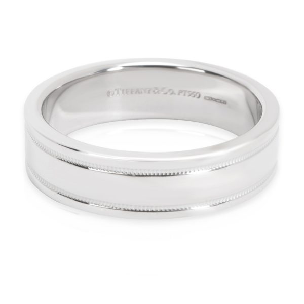 Tiffany Co Essential Double Milgrain Wedding Band in Platinum 6 mm Unisex Tiffany Co Essential Double Milgrain Wedding Band in Platinum 6 mm Unisex