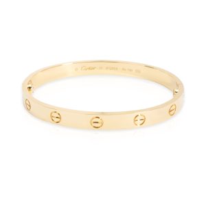 Cartier Love Bracelet in 18K Yellow Gold Size 17 Fendi Black Vitello Leather Medium By The Way Satchel