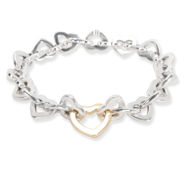 Tiffany Co Linked Open Hearts Bracelet in 18K Yellow Gold Sterling Silver Tiffany Co Linked Open Hearts Bracelet in 18K Yellow Gold Sterling Silver