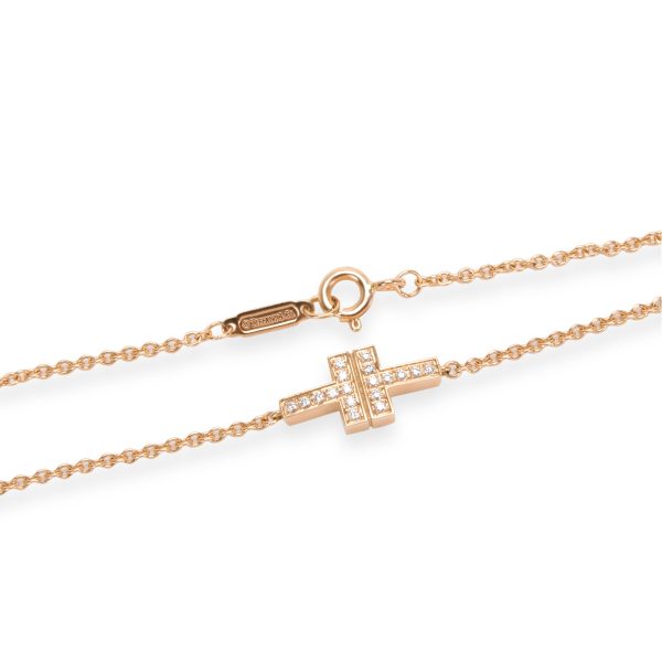 103989 clasp 6174dbf0 b731 4972 82c0 65c140b25d1e Tiffany Co T Two Double Chain Diamond Bracelet in 18K Rose Gold