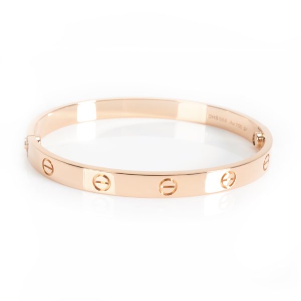 104055 bv Cartier Love Bangle in 18K Rose Gold Size 18