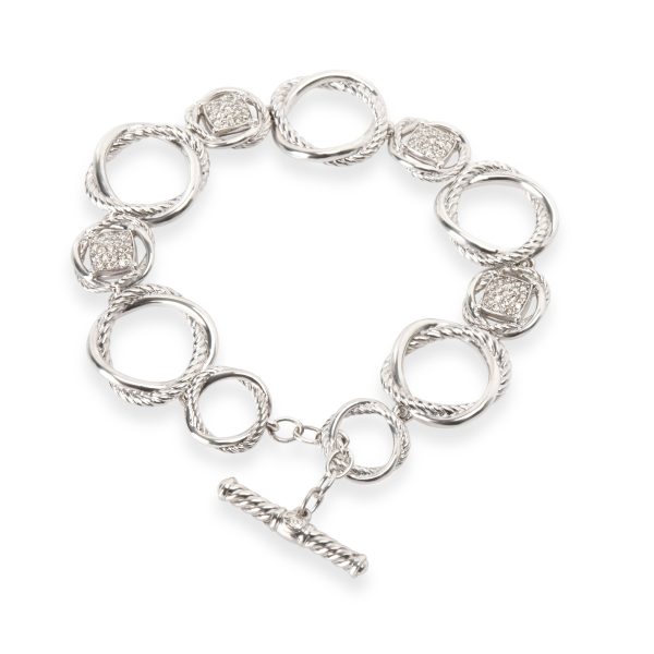 104095 bv David Yurman Infinity Diamond Toggle Bracelet in Sterling Silver 08 CTW