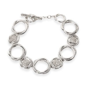 David Yurman Infinity Diamond Toggle Bracelet in Sterling Silver 08 CTW Cart