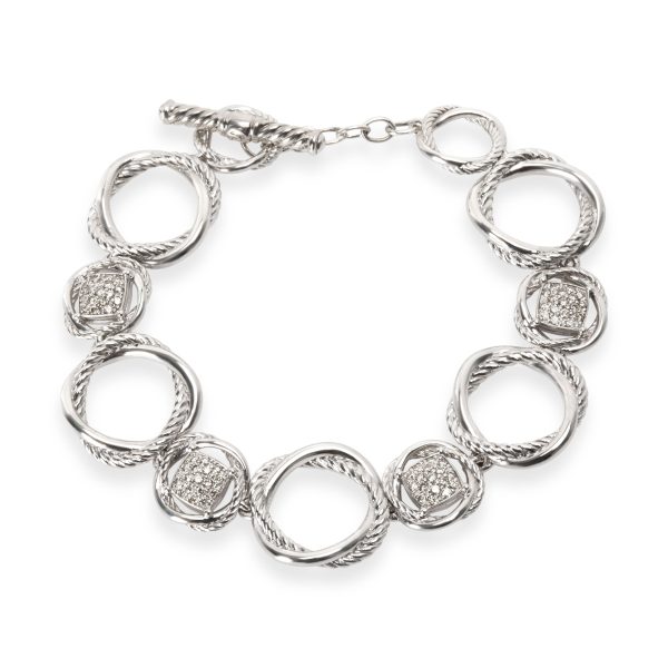 David Yurman Infinity Diamond Toggle Bracelet in Sterling Silver 08 CTW David Yurman Infinity Diamond Toggle Bracelet in Sterling Silver 08 CTW