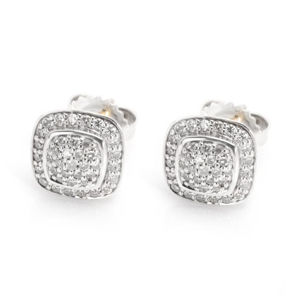 David Yurman Petite Albion Diamond Pave Earrings in Sterling Silver 040 ctw David Yurman Petite Albion Diamond Pave Earrings in Sterling Silver 040 ctw