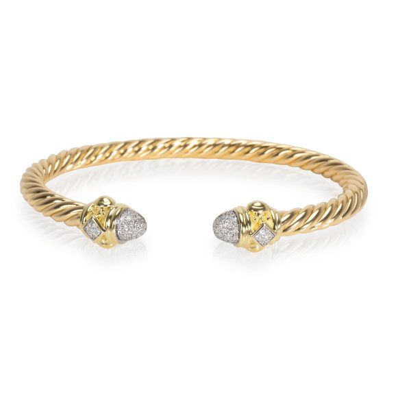 David Yurman Renaissance Diamond Cable Bangle in 18K Yellow Gold 033 CTW David Yurman Renaissance Diamond Cable Bangle in 18K Yellow Gold 033 CTW