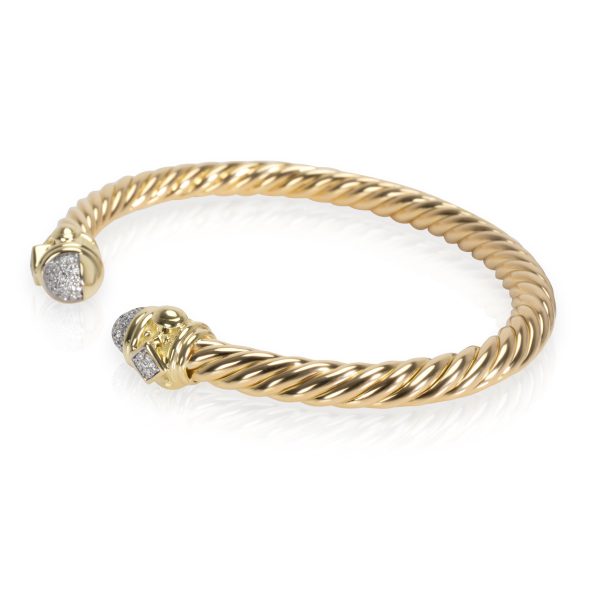 104201 sv 1606426e e47b 4ab9 b255 3f4e20653346 David Yurman Renaissance Diamond Cable Bangle in 18K Yellow Gold 033 CTW