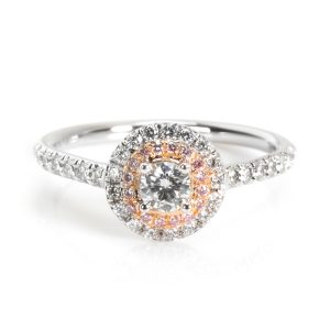 Tiffany Co Soleste Halo Diamond Engagement Ring in Platinum 032 CTW David Yurman Pearl Spiritual Bead Bracelet in Sterling Silver