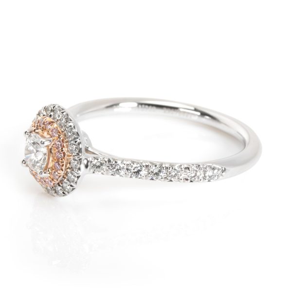104242 sv Tiffany Co Soleste Halo Diamond Engagement Ring in Platinum 032 CTW