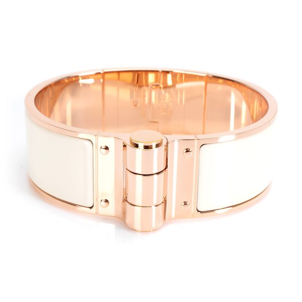 Hermes Hinged Rose Gold Enamel Bracelet Hermes Hinged Rose Gold Enamel Bracelet