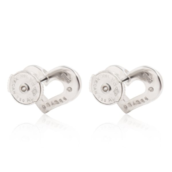 104259 bv Piaget Diamond Heart Stud Earrings in 18K White Gold 022 CTW