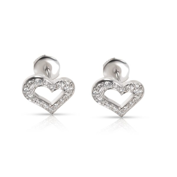 Piaget Diamond Heart Stud Earrings in 18K White Gold 022 CTW Piaget Diamond Heart Stud Earrings in 18K White Gold 022 CTW