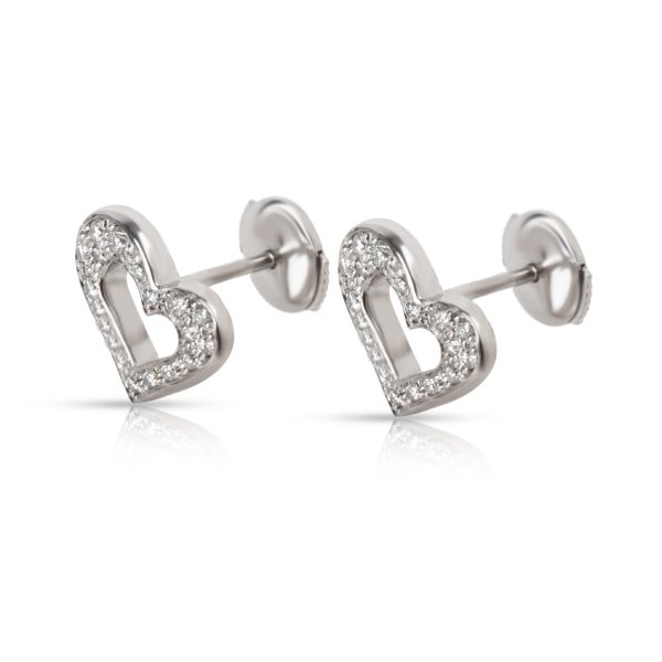 104259 sv Piaget Diamond Heart Stud Earrings in 18K White Gold 022 CTW