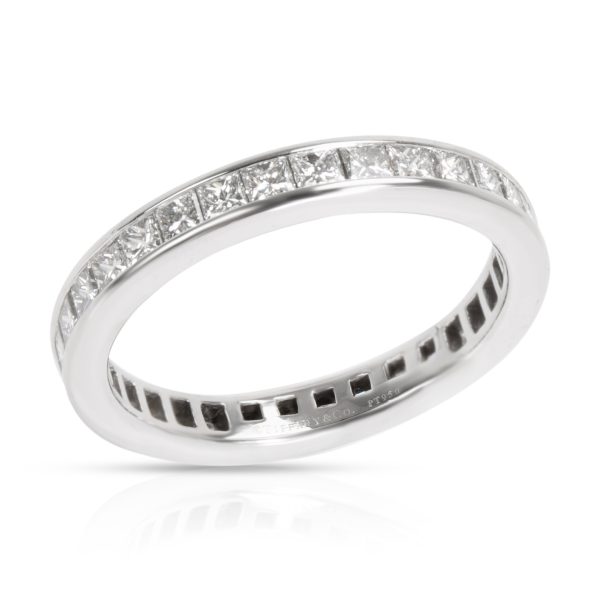 Wedding Band Platinum Tiffany Co Channel Princess Diamond Eternity Wedding Band in Platinum 100ctw