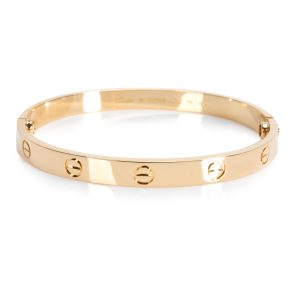 Cartier Love Bracelet in 18K Yellow Gold Size 18 Burberry Tote Leather Handbag Black Beige