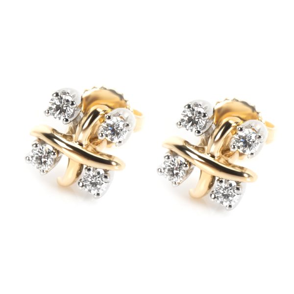 Tiffany Co Shlumberger Lynn Diamond Earring in 18K Yellow Gold 028 ctw Tiffany Co Shlumberger Lynn Diamond Earring in 18K Yellow Gold 028 ctw