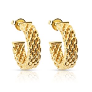 Tiffany Co Somerset Hoop Earrings in 18K Yellow Gold Burberry London Quilted Internal Check Mini Handbag Black