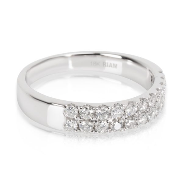 104376 sv Two Row Diamond Ring in 18K White Gold 046 CTW