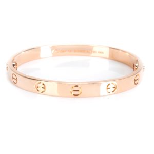 Cartier Love Bangle in 18KT Rose Gold Size 16 Chanel Matelasse Cotton Jersey Shoulder Bag Black Multicolor