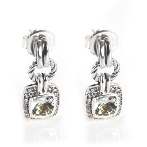 David Yurman Renaissance Prasiolite Diamond Earrings in Sterling Silver Fendi By the Way 2WAY Bag Brown