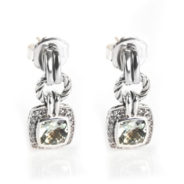 David Yurman Renaissance Prasiolite Diamond Earrings in Sterling Silver David Yurman Renaissance Prasiolite Diamond Earrings in Sterling Silver