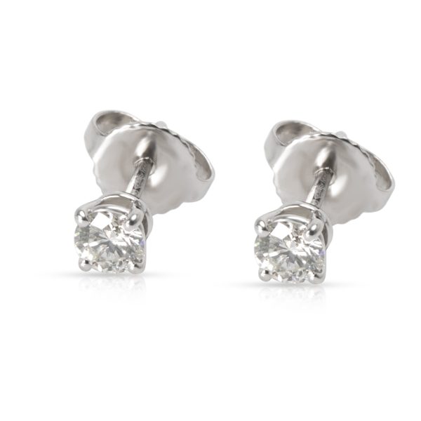 Tiffany Co Diamond Stud Earrings in 18K White Gold F G VS 033 CTW Tiffany Co Diamond Stud Earrings in 18K White Gold F G VS 033 CTW