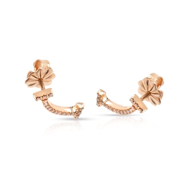 104476 sv Tiffany Co T Smile Earrings in 18K Rose Gold 006 CTW