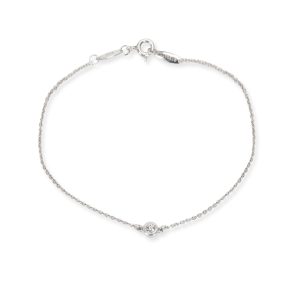 Tiffany Co Elsa Peretti Diamond Bracelet in Sterling Silver 007 CTW Cart