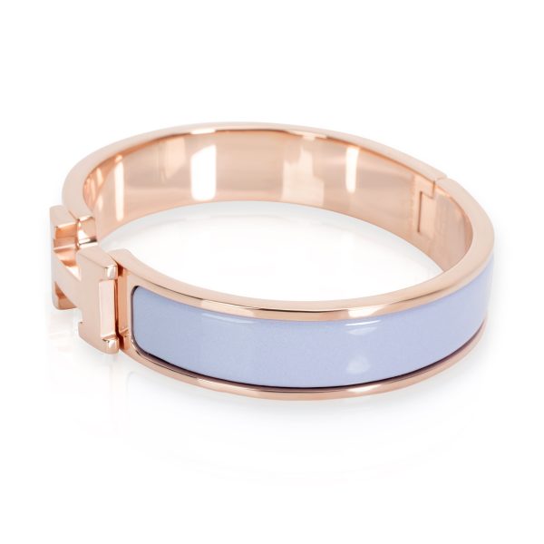 104546 sv 0fd753a3 1036 4e1e a12c 40330540458c Hermes Clic H Rose Gold Plated Hardware Lavender Bracelet