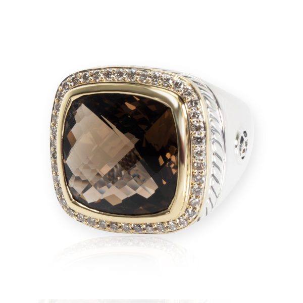 Rings David Yurman Albion Smokey Topaz Diamond Ring in 18K Gold Silver 044CTW