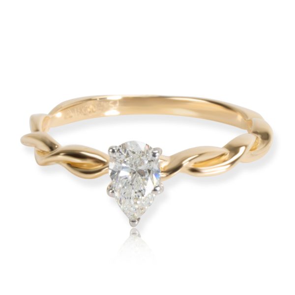 myGemma Pear Shape Diamond Engagement Ring in 18K Yellow Gold E F SI1 SI2 04 CTW