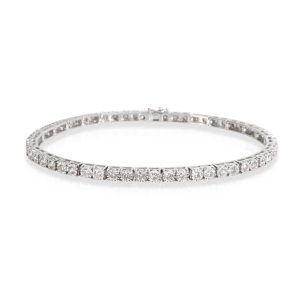 Miracle Set Diamond Tennis Bracelet in 10KT White Gold 171 CTW Cart