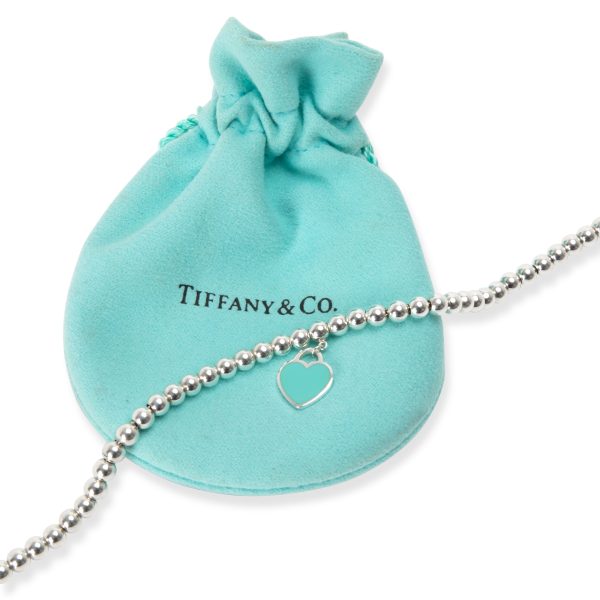 104701 box Tiffany Co Mini Heart Tag Bead Bracelet in Sterling Silver