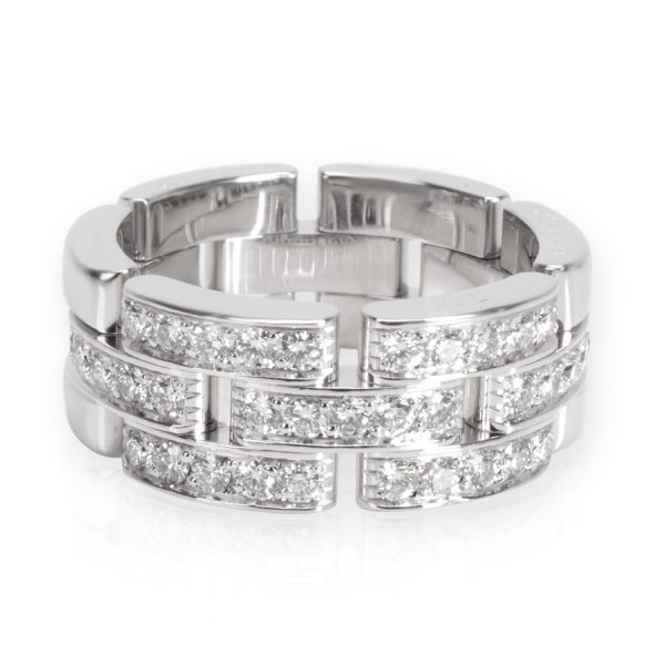 Rings Cartier Maillon Panthere Diamond Band in 18K White Gold 05 CTW