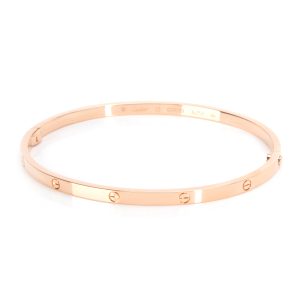 Cartier Love Bracelet Small in 18K Rose Gold Size 20 Tiffany Co Diamond Engagement Ring in Platinum 027 ct EVVS1