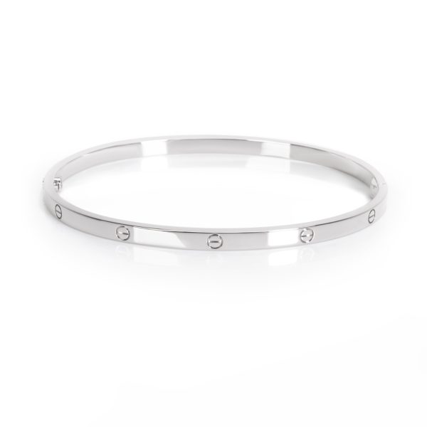 104764 bv 149ffb18 e3fb 4ade 8906 80ec91c44950 Cartier Love Bracelet Small in 18K White Gold Size 20