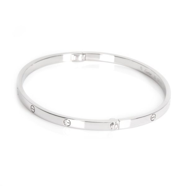 104764 sv 10e2733f dfaf 4001 ae49 c90e817d96df Cartier Love Bracelet Small in 18K White Gold Size 20