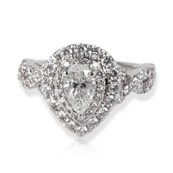 Neil Lane Neil Lane Double Halo Pear Diamond Engagement Ring in 14K White Gold 112 ctw