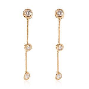 Van Cleef Arpels La Pluie Diamond Drop Earrings in 18K Yellow Gold D VVS1 1 Louis Vuitton Portefeuille Victorine Monogram Jacquard Denim Bifold Wallet