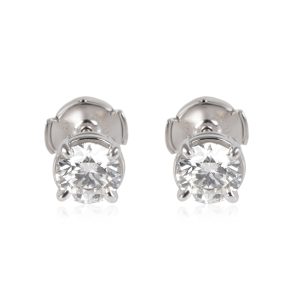 GIA Certified Blue Nile Diamond Stud Earrings in Platinum 125 ctw EIF Cart