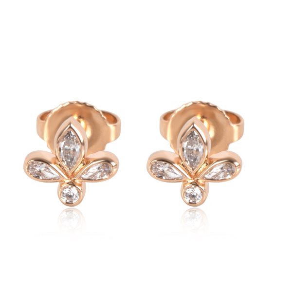 Tiffany Co Fleur de Lis Diamond Stud Earring in 18k Rose Gold 019 CTW Tiffany Co Fleur de Lis Diamond Stud Earring in 18k Rose Gold 019 CTW