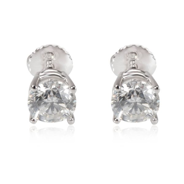 Diamond Stud Earrings in 18K White Gold 125 ctw I JI1 I2 Diamond Stud Earrings in 18K White Gold 125 ctw I JI1 I2