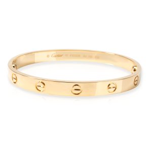 Cartier Love Bracelet in 18K Yellow Gold Size 17 Louis Vuitton Saria Mini Handbag Brown