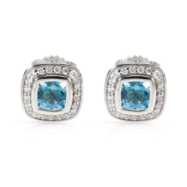 David Yurman Albion Blue Topaz Diamond Stud Earrings in Sterling Silver David Yurman Albion Blue Topaz Diamond Stud Earrings in Sterling Silver