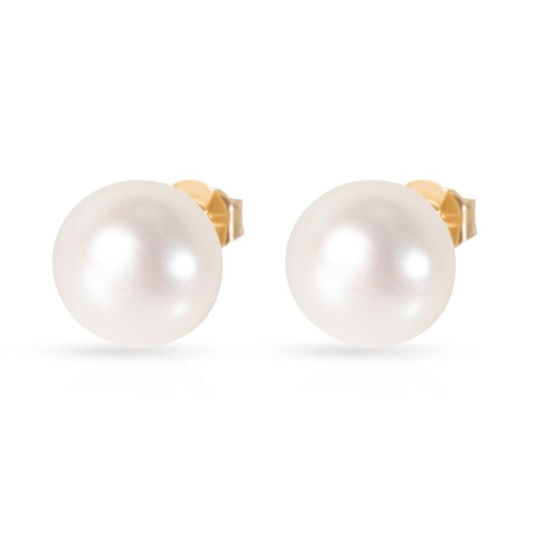 Cultured Pearl Stud Earring in 14K Yellow Gold 8mm Cultured Pearl Stud Earring in 14K Yellow Gold 8mm