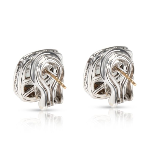 105427 bv David Yurman Albion Prasiolite Diamond Earrings in Sterling Silver 064 CTW