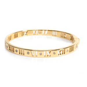 Tiffany Co Atlas Pierced Hinged Diamond Bracelet in 18K Yellow Gold CELINE Macadam Triomphe Handbag PVC Black Brown