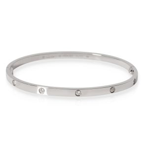 Cartier Love Diamond Bracelet Small Model in 18K White Gold 021 CTW Gucci Ophidia GG Small Bucket 2WAY Bag