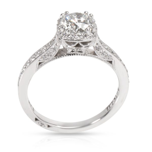 Rings Tacori Dantela Halo Diamond Engagement Ring in Platinum IGI Certified G SI2