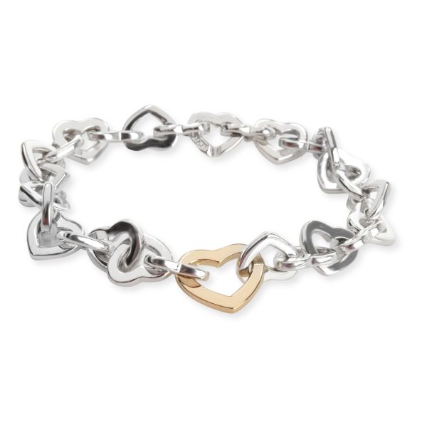 Tiffany Co Heart Links Bracelet in 18K Yellow GoldSterling Silver Tiffany Co Heart Links Bracelet in 18K Yellow GoldSterling Silver